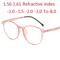 1 56 1 61 refractive index prescription round myopia eyeglasses photochromic nearsighted glasses 0 5 1 0 1 5 2 0 to 7 0