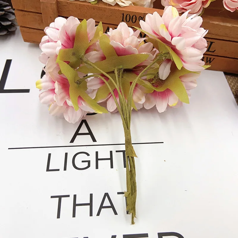 Миниатюрный букет гвоздики с 6 цветами искусственные декоративные цветы сделай