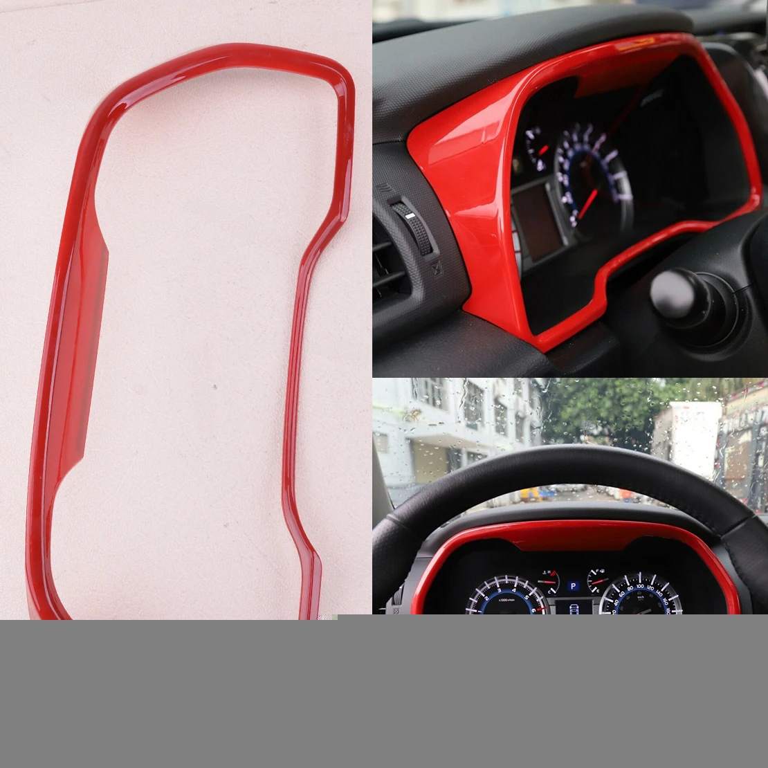 

CITALL ABS Red Interior Dashboard Cover Trim Frame Decor Fit for Toyota 4Runner 2010-2015 2016 2017 2018 2019