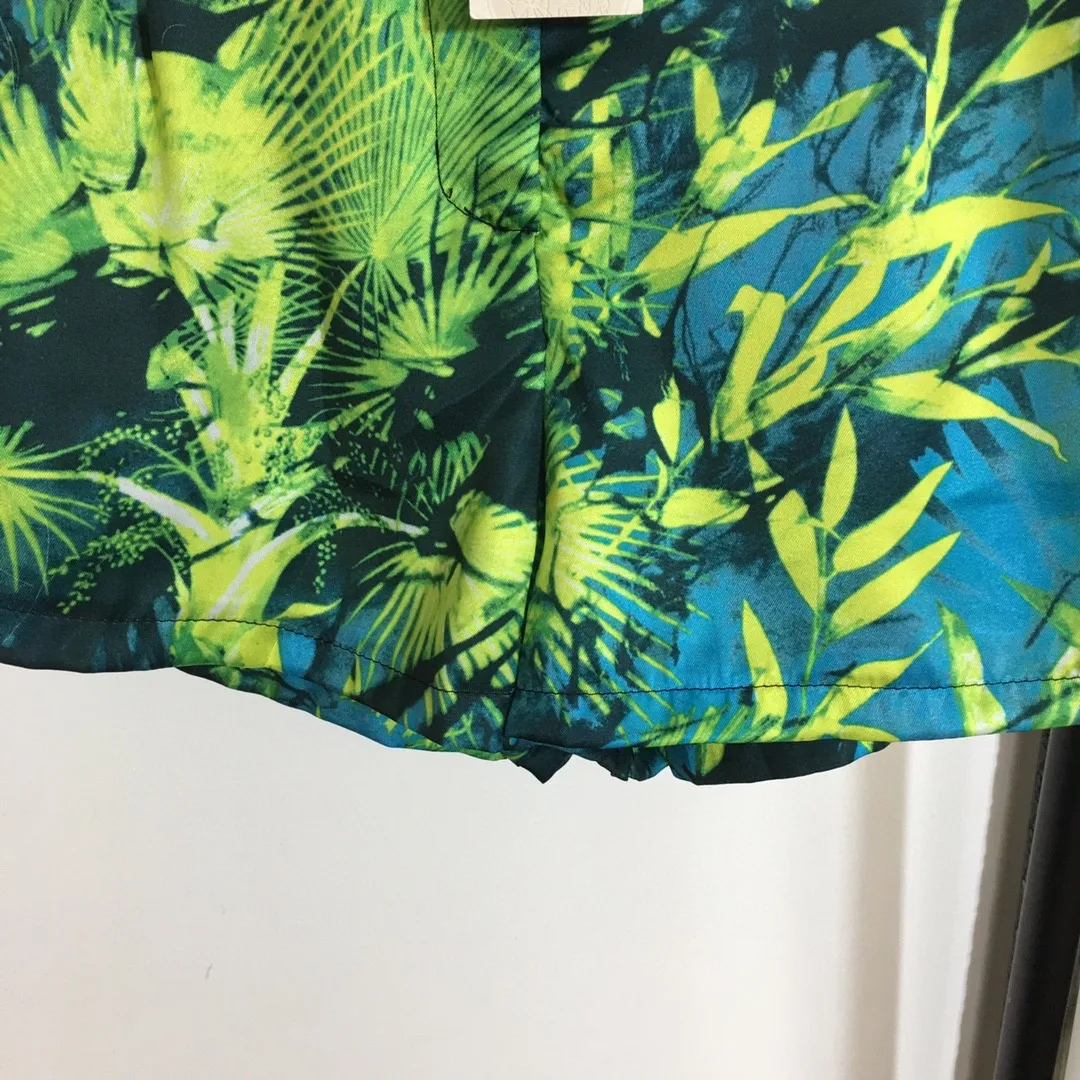 

High Quality Luxury Summer Sexy Women Conglin Leaf Print Shorts