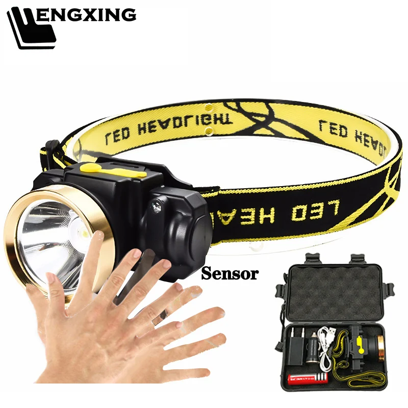 

LED Motion IR Sensor Headlamp 8000LM Powerful Waterproof Headlight Rechargeable Flashlight Fishing Headlamp For Outdoor Camping