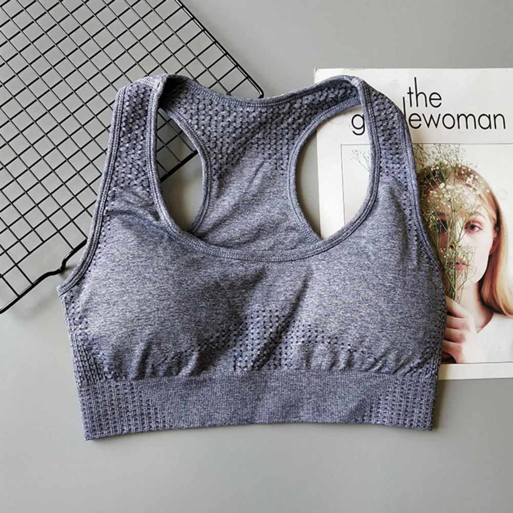 Дышащий мягкий пуш ап бюстгальтер для йоги тренажерного зала жилет женщин