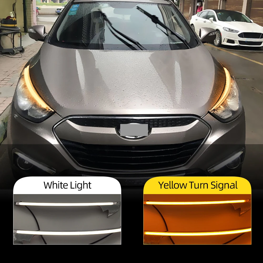 2 шт. Светодиодный дневной светильник желтый указатель поворота реле автомобилей
