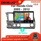 Автомагнитола 2 din на Android 10 для Honda Civic 2005- 2012, мультимедийный видеоплеер, Авторадио с навигацией, GPS, 4G, сетевой, Wi-Fi, DVD, головное устройство