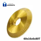 XCAN 1 шт. 60x6x16 мм 80 зубьев, ключ с титановым покрытием, циркулярная пила, лезвие, резак, двухсторонний дубликат ключей, детали машины