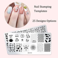 25 design options 1pc nail stamping plates lace flower animal geometry pattern nail art image plate stencil manicure tools