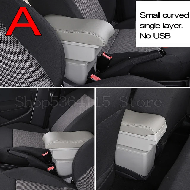 gray Для peugeot 208 подлокотник 208 универсальный из искусственной кожи центральный автомобильный подлокотник для хранения коробка Подстаканник Пепельница аксессуары для модификации - Название цвета: gray