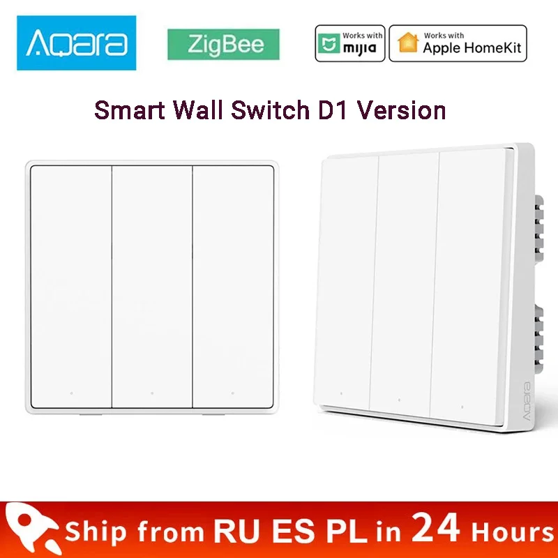 Настенный выключатель Xiaomi Aqara D1 Zigbee умный Беспроводной Выключатель с нулевой