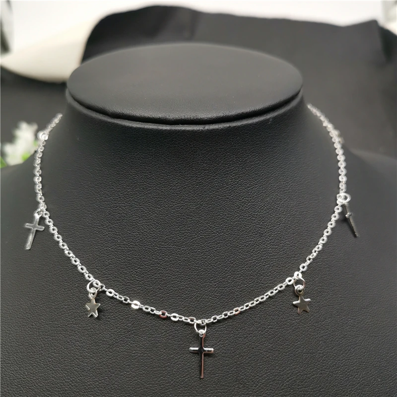 JCYMONG новый простой крест звезда кулон ожерелье золотой серебряный цвет ключица