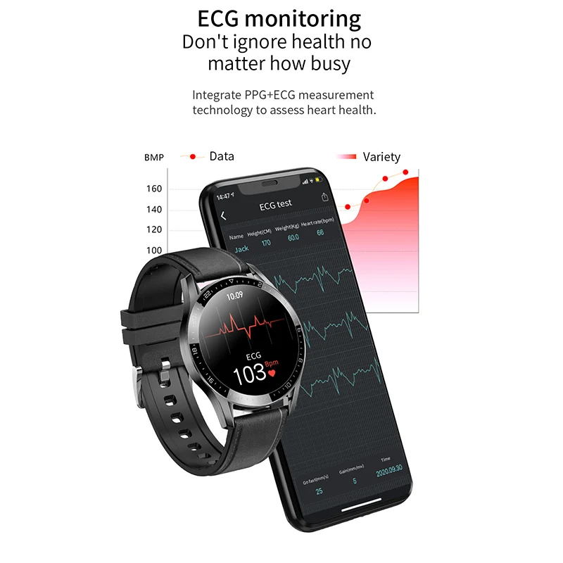 L13 Обновление версии Смарт часы GT05 Для мужчин вызовов через Bluetooth ЭКГ