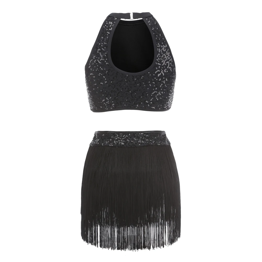 Костюм с блестками для танца живота и латиноамериканских танцев |