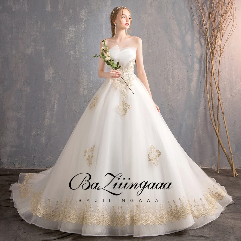 BAZIIINGAAA простое свадебное платье с кружевным рукавом и открытыми плечами подходит
