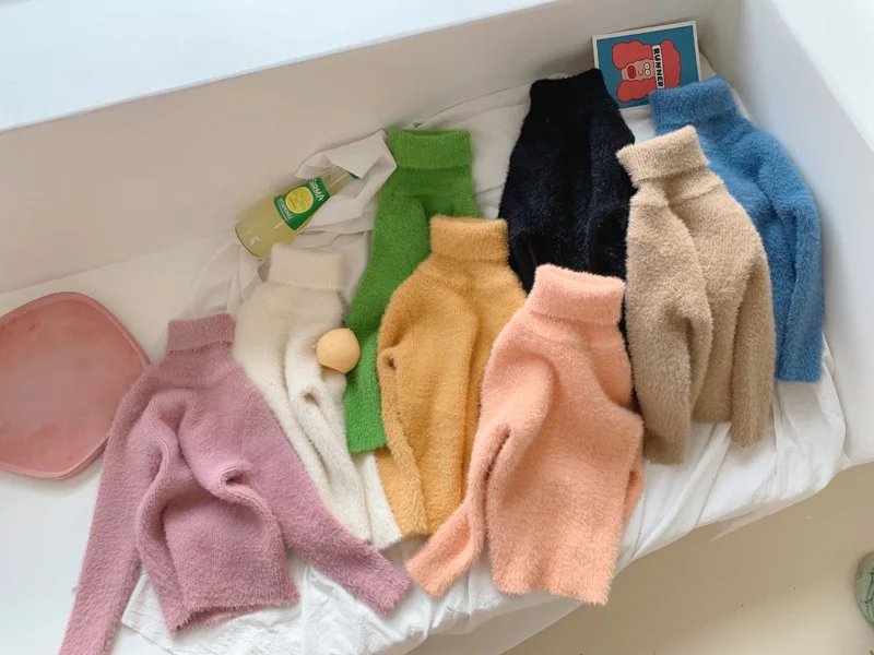 WLG осенние свитера для мальчиков и девочек детская Водолазка с длинным рукавом