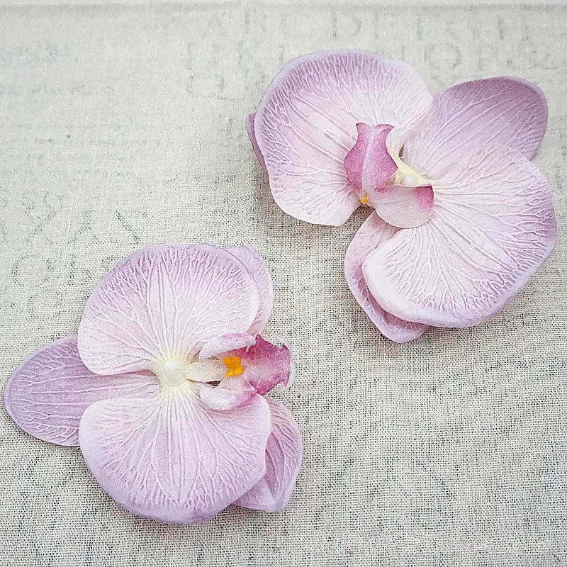 

15pcs/lot Large Artificial Silk Flower Gradient Butterfly Orchid Fake flower Heads Phalaenopsis DIY Gift Wreath Home Decoration