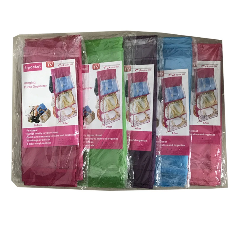 Двухсторонняя шестислойная подвесная сумка для хранения Прозрачная с
