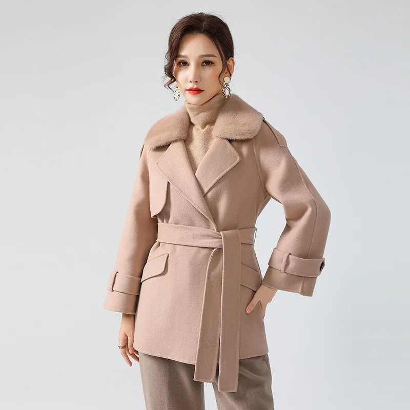 Женское зимнее пальто Pudi из натурального меха куртка с норковым воротником 2021 Ins