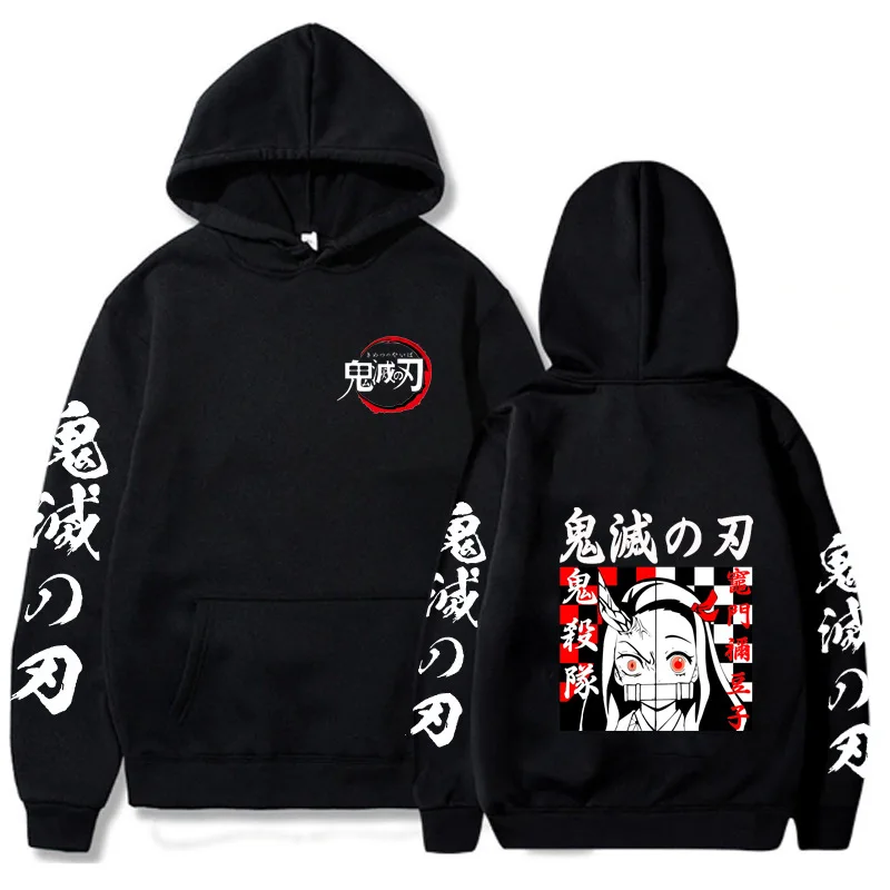 

Hot Demon Slayer Anime Hoodie Pullovers Unisex Tops Long Sleeve Casual Fashion Anime Printed Women Oversized Sweatshirts