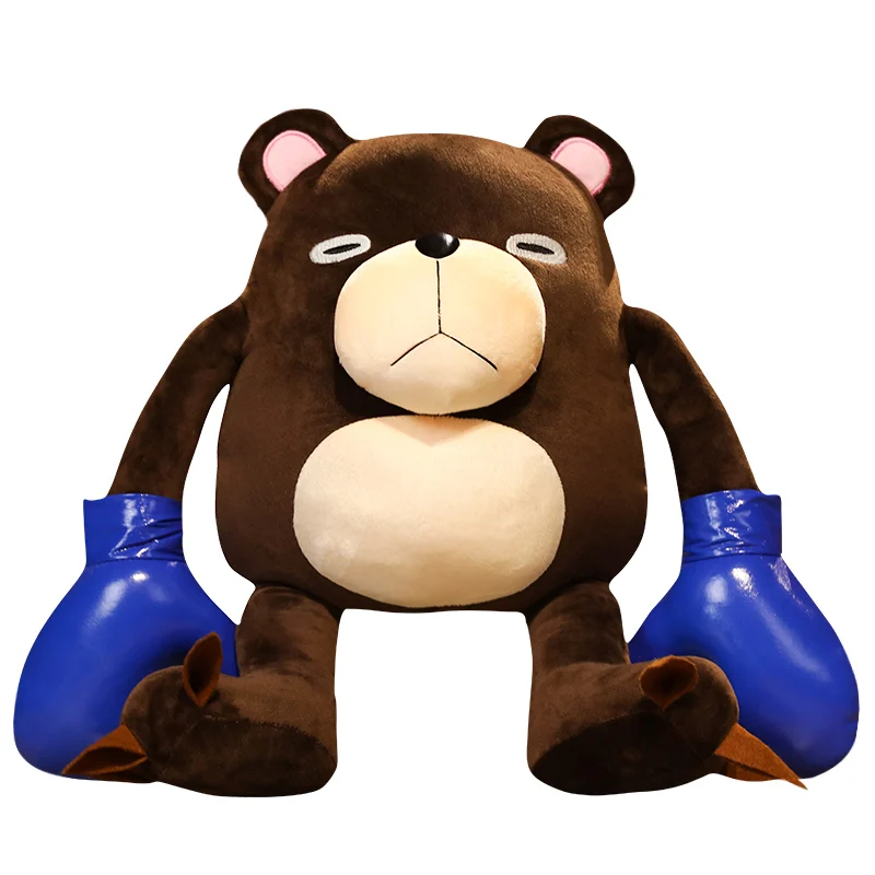 

1pc 30-50cm Japan Anime Figure Boxing Bear Plush Doll Stuffed Soft Japanese Anime Characters Soft Borwn Bear Kids Toys For Boy