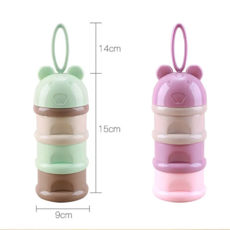 Функциональная трехуровневая коробка для детского молока порошка удобный