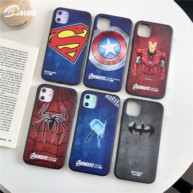 Мягкий ТПУ чехол для iPhone11 pro max XS MAX 7 8 6 6s Plus XR 10X Супермен Бэтмен Marvel чехол для телефона samsung S8 S9 Plus Note8 9