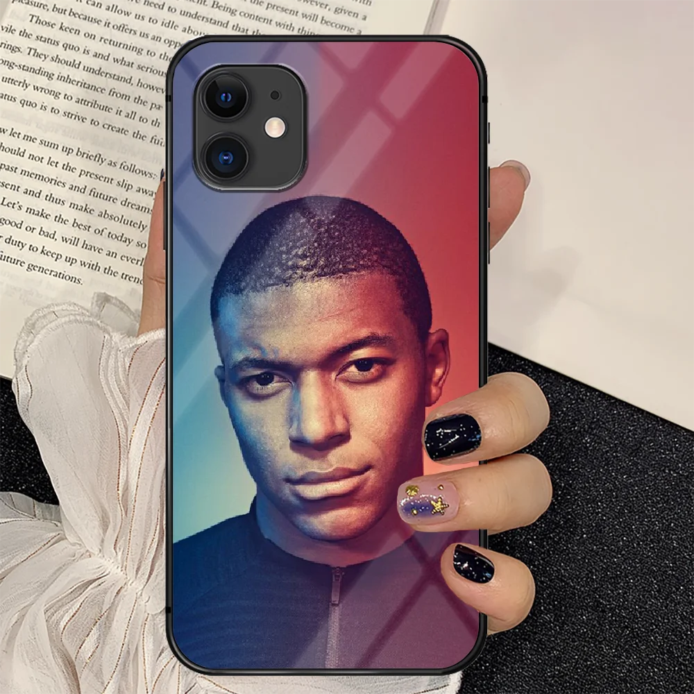 

Kylian Mbappe Soccer Phone Tempered Glass Case Cover For IPhone 6 6S 7 8 11 12 X Xr Xs Se 2020 Pro Max Plus Mini Silicone Luxury