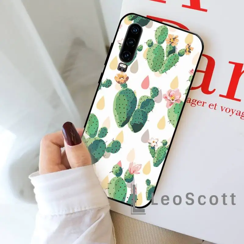 

Cartoon cactus cute Phone Case For Huawei P 9 8 10 40 Mate 30 Honor 8 8A 20 20s 9x nova 6se 5t Y9s PSMART lite pro 2017