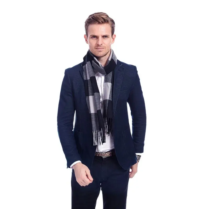

New Winter Man Cashmere Scarf Light Weight Long Soft Acrylic Plaid Scarf Wrap Shawl Scarf Style Man Scarves A3A17535