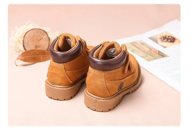 Новые осенние детские ботинки унисекс искусственная кожа детские ботинки на резиновой подошве Водонепроницаемые Ботинки martin для маленьких девочек и мальчиков