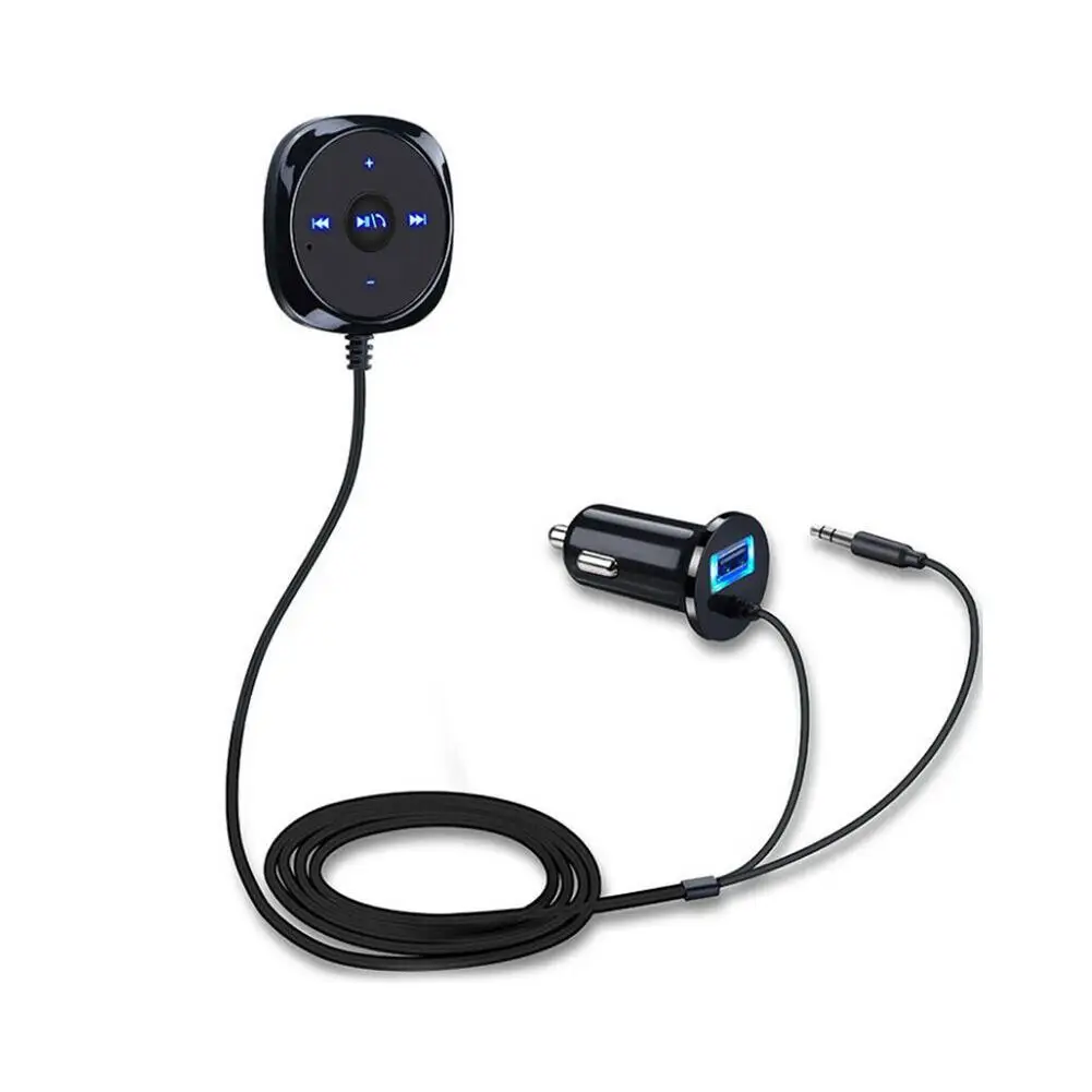 

12V 24V Car Bluetooth FM Transmitter BLuetooth 5.0 Input FM Bluetooth Car Receiver with EDR Transmitter AUX Cable P9D1