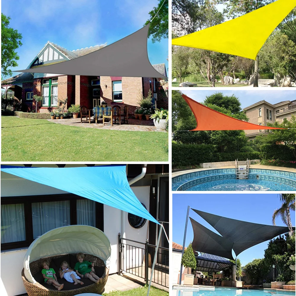 

6x6x6m / 19.7x19.7x19.7ft Regular Triangle Shade Sail White 300D Waterproof awning Sun Outdoor Sun Shelter garden Camping Canopy
