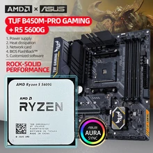 AMD New Ryzen 5 5600G R5 5600G CPU + ASUS TUF B450M PRO GAMING Motherboard Micro-ATX B450M B450 DDR4 RAM Support R5 R7 R9 CPU