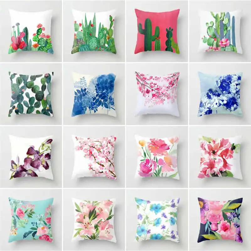 Полиэстеровый чехол для подушки с цветочным рисунком дивана и автомобиля на