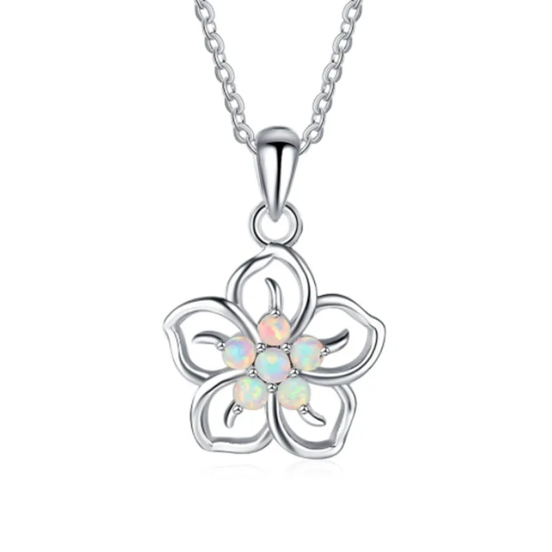 

Богемное ожерелье-чокер с подвеской из синего искусственного опала полая пентаграмма ожерелья с милым цветком клевера для женщин ювелирны...