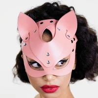 2021 halloween fox masks leather cat ear half face cosplay anime role play masquerade bdsm fetish pet party festival accessories