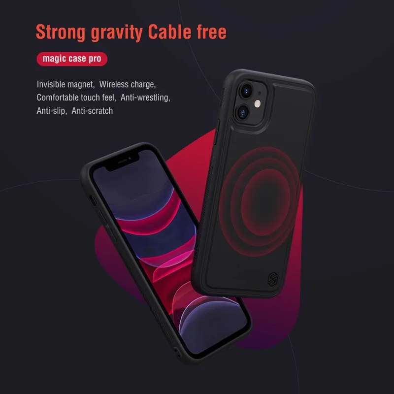 

Чехол Nillkin для iPhone 11 Pro Magic, нескользящий беспроводной чехол с невидимым магнитом и полным покрытием