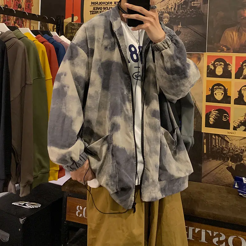 Новинка Осень-зима 2020 Молодежная модная мужская Свободная куртка с большими