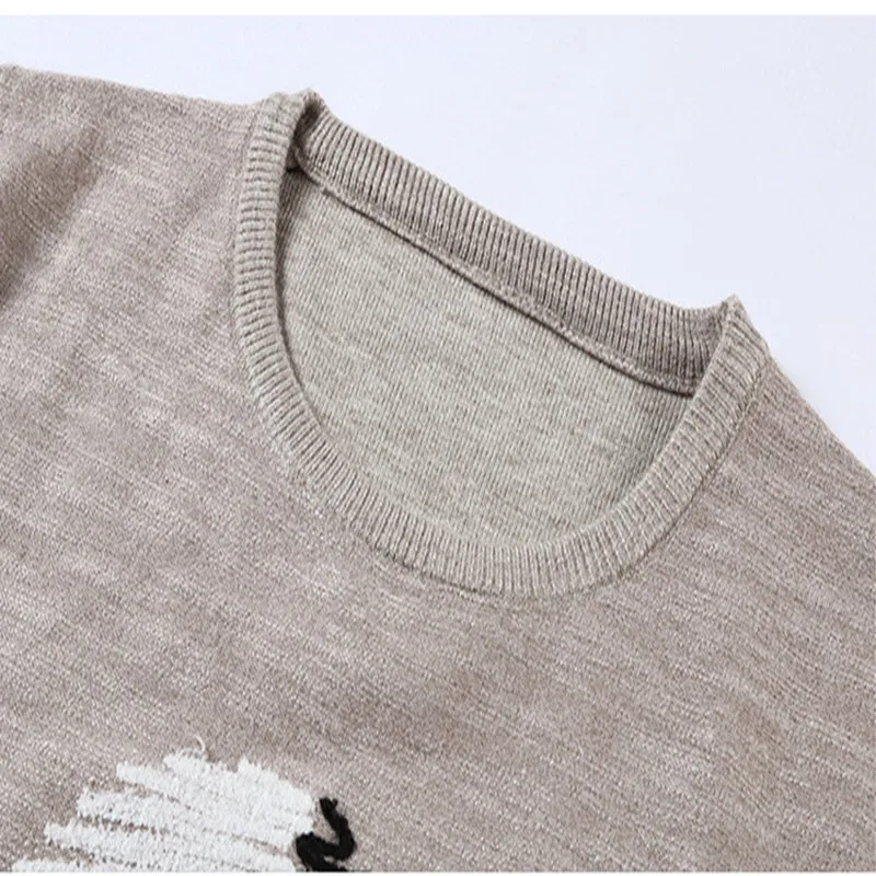

2020 Men O-neck Woll Pullover Autumn Winter Comfortable Patchwork Long Sleeve Clothes Knitted Casual Male Sweater Dropshopping