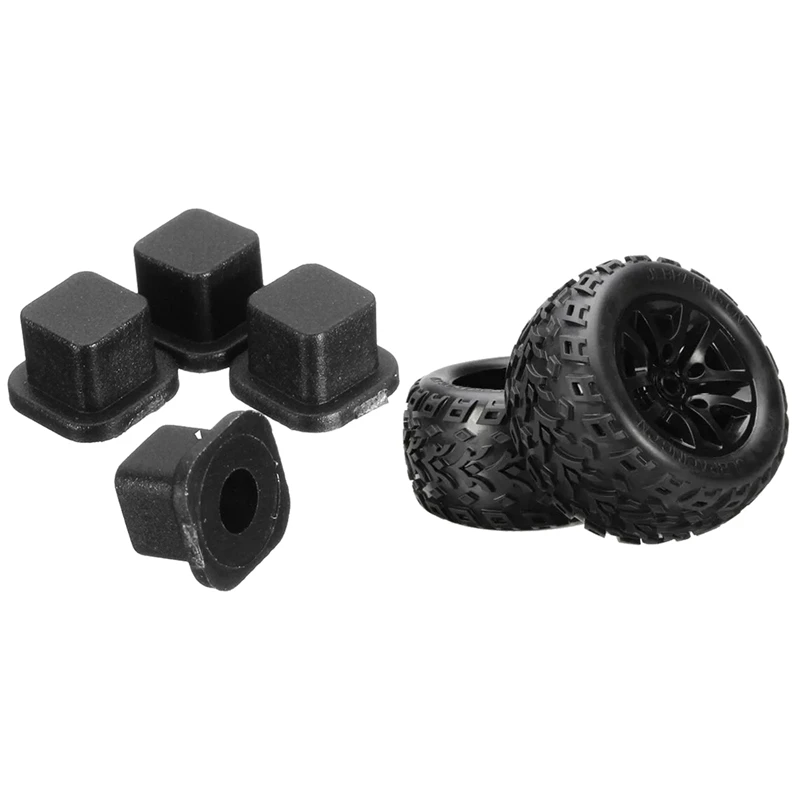 

2x Bigfoot Wheel Tire Tyre EB1002 for JLB Racing CHEETAH 1/10 Brushless & 4Pcs Pin Needle Cap EB1012