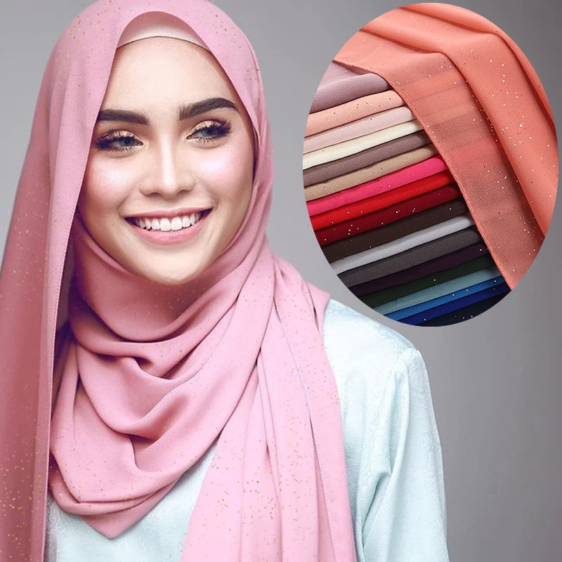 

Летние блестящие простые шифоновые мусульманские хиджабы шарфы шали и палантины мусульманские хиджабы женский мусульманский тюрбан для ж...