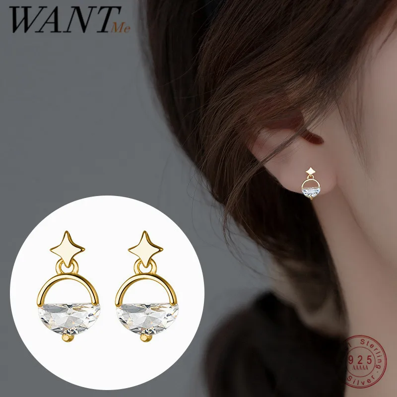 

Женские серьги-гвоздики WANTME из серебра 925 пробы с цирконом