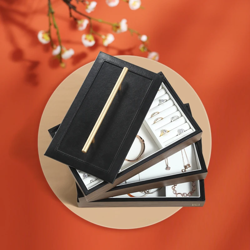 Casegrace Luxury Wooden Jewelry Box Organizer 3-Layers Girls Earring Rings Necklace Jewellery Storage Case Gift Display Casket