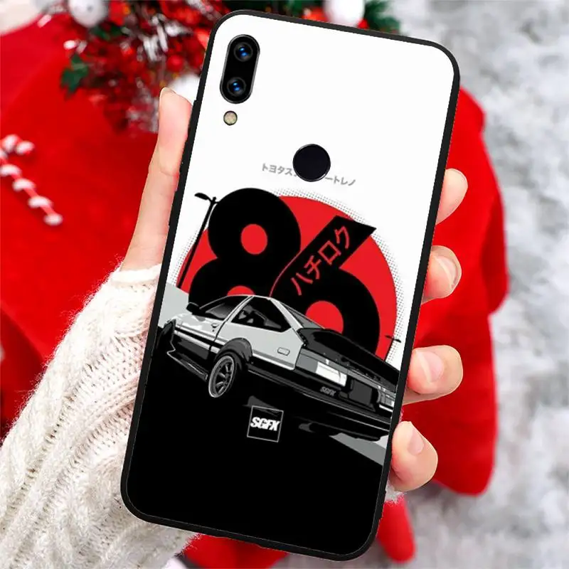 

Amine INITIAL D AE86 Comics Phone Case For Xiaomi Redmi note 7 8 9 t k30 max3 9 s 10 pro lite
