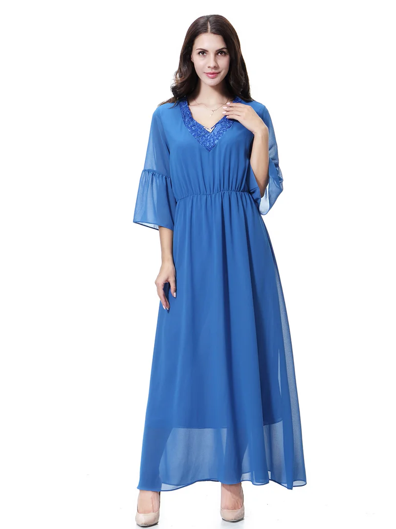 Модные женские шифоновые длинные платья летние Коктейльные Вечерние