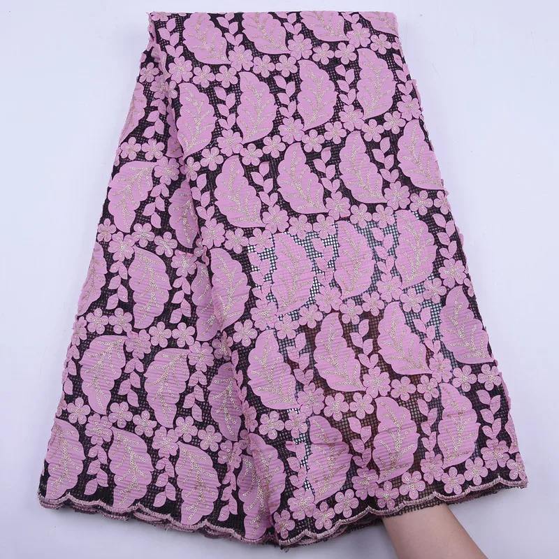 

Latest Pink Applique Sequins African Lace Fabric Embroidery High Quality French Tulle Lace Fabric Nigerian Net for Dress Sewing