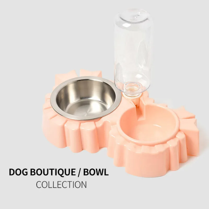 

Pet Dog Double Bowl Automatic Drinking Water Cat Bowl Teddy Retriever Dog Food Bowl Supplies Pet Food Dispenser Dog Feeders
