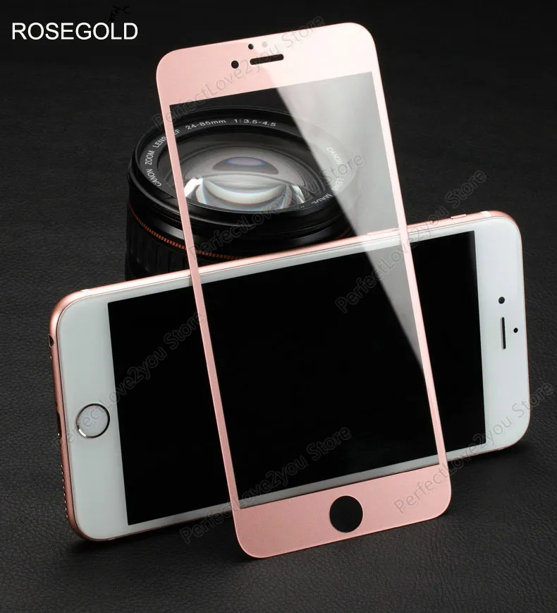 Высокое качество 9H полноэкранное цветное закаленное стекло для IPhone 5 5S 5C SE 6 6s 6plus 6s Plus 8 7 7Plus чехол с защитной пленкой для экрана