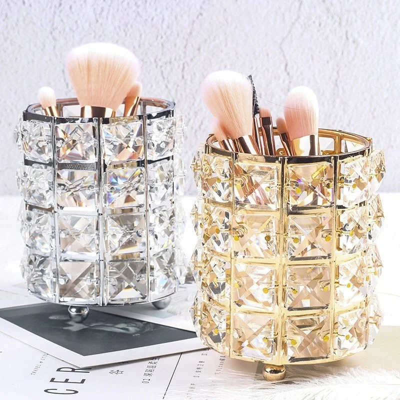 

Makeup Brush Storage Tube Eyebrow Pencil Makeup Organizer Bead Crystal Jewelry Pen Holder Storage Box