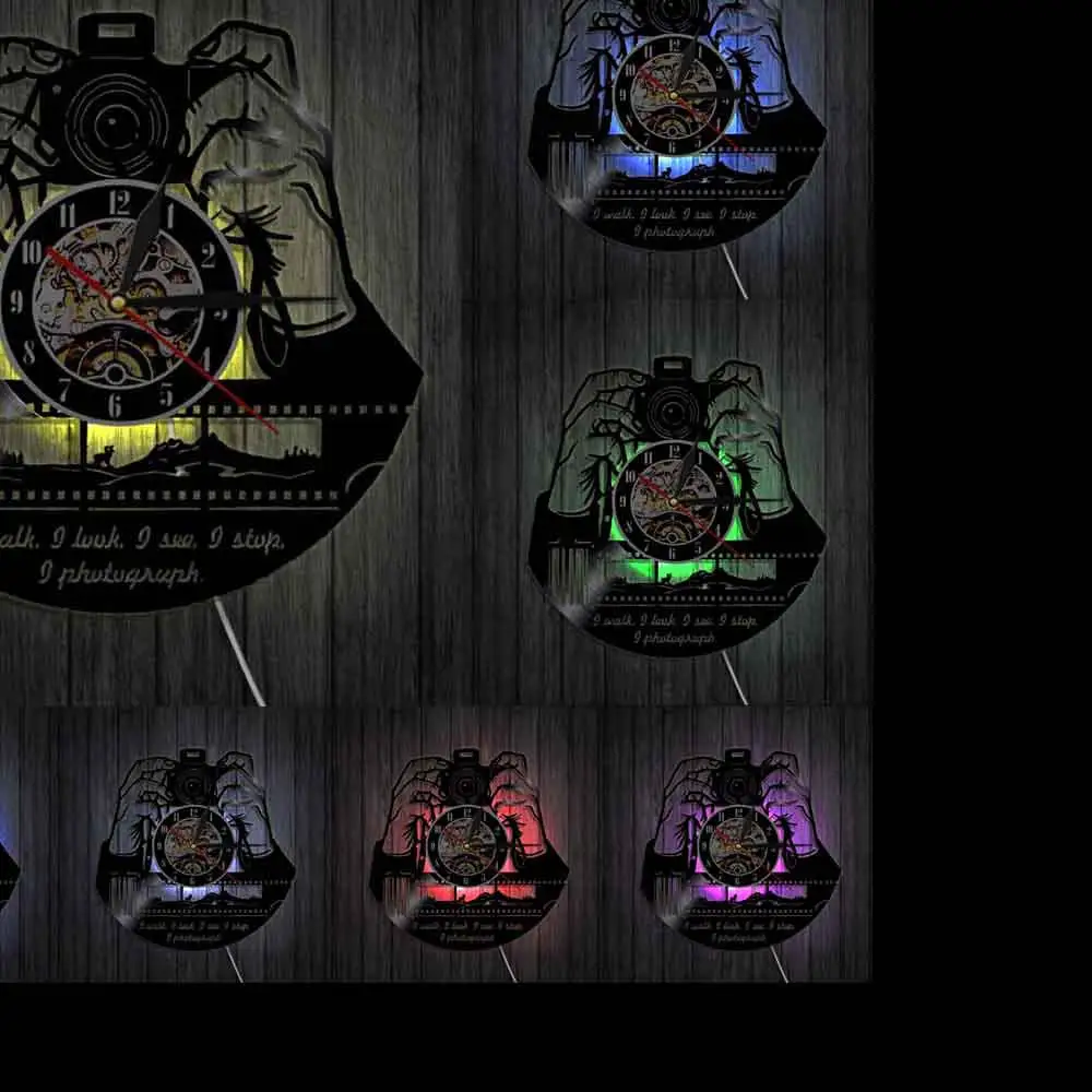 Настенные часы для фотостудии фото и видеосъемки виниловая запись логотип