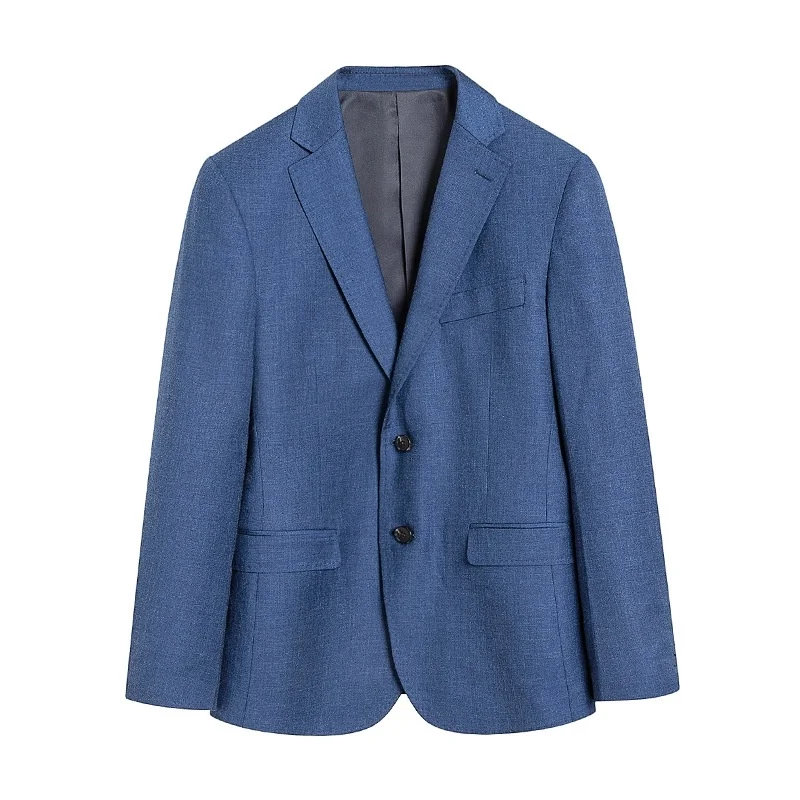 

Mr. Lu San's homemade men's Gaoding exquisite slim blue suit