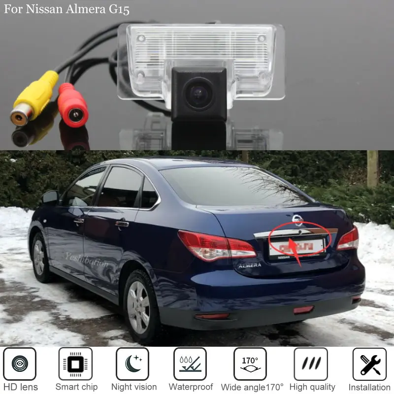 Парковочная камера заднего вида для Nissan Almera G15 G11 2012 ~ 2018|Камеры авто| |
